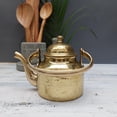 thumbnail image 1 of Medium Size Golden Brass Kettle With Lid Or Tea Pot 1 Liter | Brass Hammered Stylish Tea Kettle Pot For Serving Tea | Coffee Kettle| Serving Tea Coffee | Tableware, Serve Ware, 1 of 3