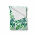 thumbnail image 2 of Palm Leaf Soft Flannel Fleece Throw Blanket, Exotic Fantasy Abstract Coconut Tree Silhouettes Green Jungle, Cozy Plush for Indoor and Outdoor Use, 60" x 80", Forest Green Lime Green, by Ambesonne, 2 of 6
