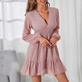thumbnail image 1 of Vestido De Primavera Verano, Vestido Con Cuello En V Resistente A Las Arrugas Para La Playa ANGGREK No, 1 of 6
