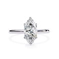 thumbnail image 2 of AFFY Solitaire Wedding Engagement Ring for Women Center 12x6mm Marquise Cut Lab Created Moissanite Stackable Band Promise Rings in 14K White Gold Over Sterling Silver Jewelry Gift for Her 6, 2 of 6