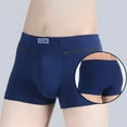 thumbnail image 6 of Anti-theft Zipper Pockets Mid-rise Seamless Elastic Men Panties Solid Color U-Bump Male Shorts Briefs Daily Wear, 6 of 8