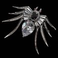thumbnail image 4 of Jewelblings Antique Baguette Cut Pear  Oval CZ Eight-Legged Red Eyes Black Spider Brooches Pin, 4 of 5