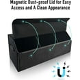 thumbnail image 2 of Car Organizers for Trunk for Suv Sedan, Leather Storage Box,Extra Large,Magnetic Lid,Collapsible and Adjustable, S004, Black, 2 of 15