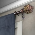 thumbnail image 2 of 5/8" Dia Adjustable 48"-84" single curtain rod with Horace Finials - Cocoa,(5709-487), 2 of 3
