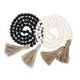 thumbnail image 4 of HCTSHG 58 Inch Nature Wooden Beads for Boho Farmhouse Table Home Decor with Tassel, Wooden Prayer Bead, Rustic Wall Hanging Decor for Kitchen Modern Living Room, 4 of 4
