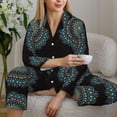 thumbnail image 6 of Salouo Mandala Pattern Women's Pajamas Set Long Sleeve Button Down Sleepwear Soft Pj Lounge Sets for women 2 Piece Pjs Set with Long Pants-XX-Large, 6 of 7