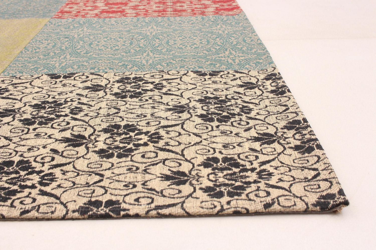 ECARPETGALLERY 5'8" x 7'6" Transitional Collage Handmade Area Rug for Living Room, Dining Room and Bedroom in Grn