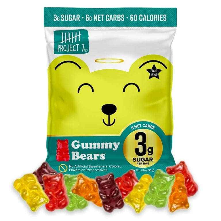 Project 7 Low Sugar Gummy Bears Keto Candy Vegan Candy with 3g