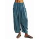 thumbnail image 1 of Pantalones Palazzo Harem Informales Holgados con Cordón para Mujer, para Verano, Playa, Viajes, Vacaciones, con Bolsillos. Azul Pavo Real M, 1 of 6