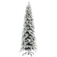 thumbnail image 1 of HOMCOM 7ft Flocked Pencil Christmas Tree with Auto Open, Steel Base, 1 of 10