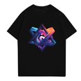 thumbnail image 3 of NAMTYQX Mens Graphic T-Shirts Casual Patterned Loose Light Short Sleeve Plus Size Bohemian Crew Neck Comfort Soft Summer Tops Black Size 2XL, 3 of 5
