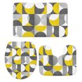 thumbnail image 3 of 3 Piece Bathroom Rug Set, Vintage Mid-Century Non Slip Bath Mat with Contour Toilet Mat and Lid Cover, Modern Abstract Geometric Yellow Gray Absorbent Soft Shower Mats for Bathroom, 3 of 9