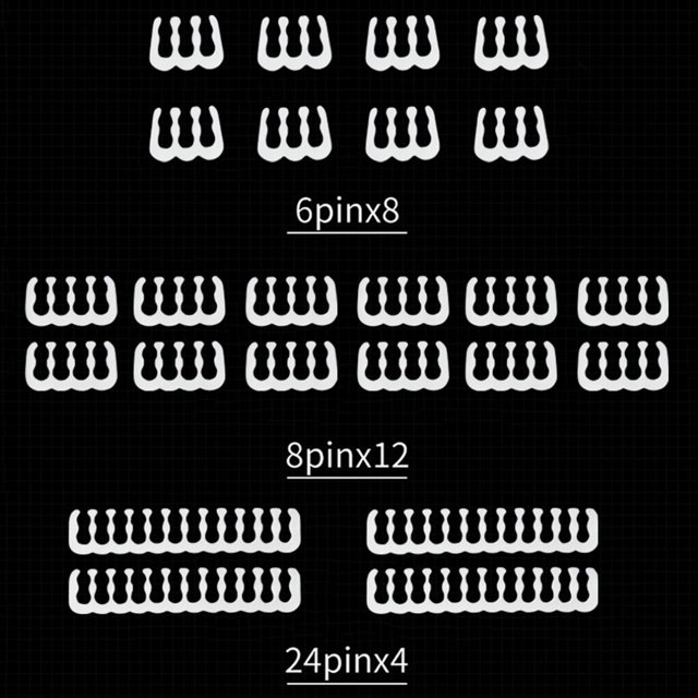 24 peines de cable de 6/8/24 pines para cableado de cables de alimentación de PC de 3,0-3,6 mm (blanco)