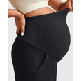 thumbnail image 3 of G4Free Maternity Athletic Shorts with Pockets Over The Belly Stretchy Workout Pants Pregnancy Wide Leg Bermuda Casual, 3 of 8