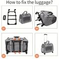 thumbnail image 3 of Rolling Cat Carrier with Wheels, Foldable Airline Approved Pet Travel Carrier with Handle & Luggage Strap, 3 of 8