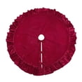 thumbnail image 1 of Visland Velvet Christmas Tree Skirt 48 Inch Ruffled Holiday Tree Skirt Rustic Xmas Tree Decoration Soft Festive Tree Apron for Cozy Celebrations, 1 of 8