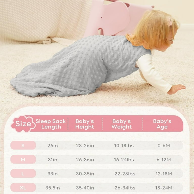 Yoofoss Fleece Baby Sleep Sack 0-6 Months with Plush Dots, TOG