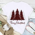 thumbnail image 2 of Haut de Sapin de Noël Femme Décontracté Col Rond Manches Courtes T-shirt Imprimé Sapin de Noël Haut, 2 of 7
