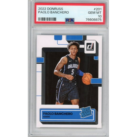 Graded 2022-23 Panini Donruss Paolo Banchero #201 Rookie RC Basketball Card PSA 10 Gem Mint