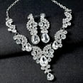 thumbnail image 7 of Silver Jewelry Set, Crystal Necklace, Alloy Elegant Bridal Jewelry Set with Imitation Crystal Embellishment not Easy to Deform or Wear to Increases the Decorative Effect and Brightens Your Eyes, 7 of 7