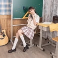 thumbnail image 4 of Guardurnaity 1 par de calcetines de punto de estilo japonés para niña, calcetines transpirables universales de temporada, calcetín bonito, Medias Blanco Tipo 2, 4 of 6