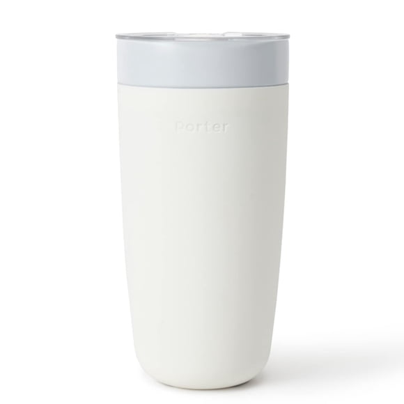 W&P Porter Insulated Tumbler 20 oz | No Metallic Aftertaste Ceramic Coated for Water, Coffee, & Tea | Wide Mouth Vacuum Insulated | Dishwasher Safe, Cream