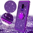 thumbnail image 4 of Glitter Cute Ring Stand Phone Case for Samsung Galaxy S9 Case, Bling Rhinestone Bumper Kickstand Sparkly Luxury Clear Thin Soft Protective for Girls Women - Purple, 4 of 5