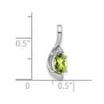 thumbnail image 3 of 14k White Gold 6x4 Oval August/Peridot and Diamond Pendant XBS399, 3 of 3