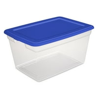 Sterilite 58 Qt Clear, Cobalt Crush, Case Pack of 8