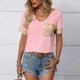 thumbnail image 1 of TaTaai Women's V Neck Short Sleeve Pullover, Sequin Panel Athletic Top, Casual Solid Color Blouse for Sporty Evening Wear Gift, 1 of 8