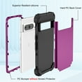 thumbnail image 6 of Cowithday for Google Pixel 8 Pro 5G Case with Screen Protector, Dual Layer Heavy Duty Tough Rugged Shockproof Drop Protection Corner Protection Hybrid Phone Case for Google Pixel 8 Pro 6.7", Purple, 6 of 7