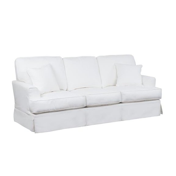 Sunset Trading Ariana Slipcovered Sleeper Sofa Performance White
