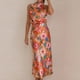 thumbnail image 1 of Vestido Largo De Cóctel Vestido largo de fiesta para mujer, vestido elegante de satén con cuello de tirantes, Vestidos (naranja S) Cgtredaw Para estrenar, 1 of 1