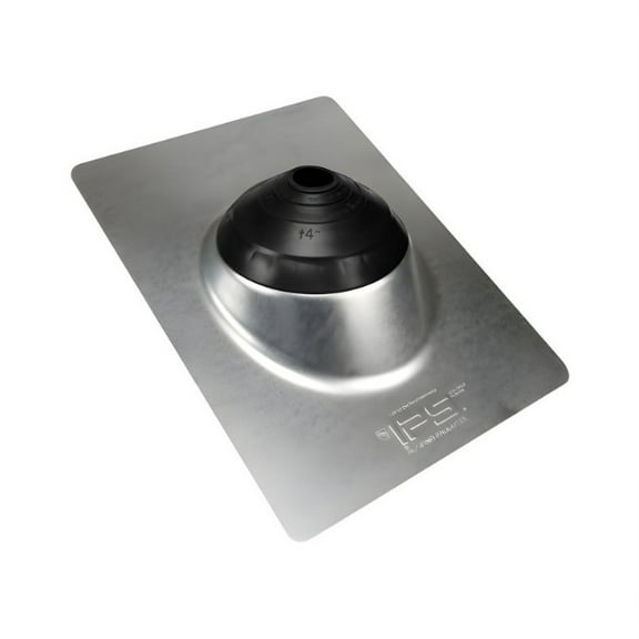IPS Multi-Size 4N1 Galvanized Base Roof Pipe Flashing (Mill Finish, Single)