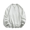 thumbnail image 2 of UAMVSH Oversized Sweatshirts for Men Plus Size Long Sleeve Pullover Tops Classic Button Henley V-Neck Casual Athletic Shirts(X-Large,Gray), 2 of 7