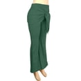 thumbnail image 2 of AKOEE Flared Leggings for Women Tie Front Skirted High Waist Stretchy Bell Bottoms Yoga Workout Casual Pants (M, Green), 2 of 8