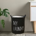 thumbnail image 6 of Xuniizn Laundry Basket, Collapsible Laundry Hamper & Large Storage Bin - Foldable Laundry Baskets with Handles, Space-Saving Laundry Hamper for Home, Dorm, Office, 60%Cotton, 40%Linen, Black, 6 of 8