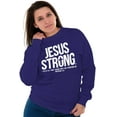 thumbnail image 4 of Jesus Strong Philippians 4:13 Bible Unisex Plus Fleece Graphic Sweatshirt Brisco Brands 3X, 4 of 5