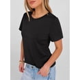 thumbnail image 4 of ANRABESS Summer T Shirts for Women, Round Neck Short Sleeve Tops for Women 2026 WrinkleFree Comfy Tshirt Basic Tee Casual Workout Tops Vacation Outfits Black XL, 4 of 11