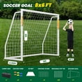 thumbnail image 3 of ABORON Soccer Goals for Backyard 8 x 6FT, Foldable Portable HPVC Frame Soccer Goal W/Net Youth Adult Football Training Games Outdoor, White, 3 of 7
