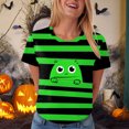 thumbnail image 5 of Godom Women Fall Halloween Shirt Print Graphic Tees Pumpkin Short Sleeve Tops, 5 of 6