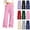 Pink, variant on Spazoro Girls Wide Leg Sweatpants with Pockets, Loose Fit Lace Bow Decor Pull On Solid Color Elastic Waist Casual Wide Leg Trousers Pink Size 11-12