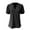 Black, variant on Womens Puff Short Sleeve Tops Solid Loose V Neck T Shirts Breathable Work Tee Pullover Outfits Black XXL