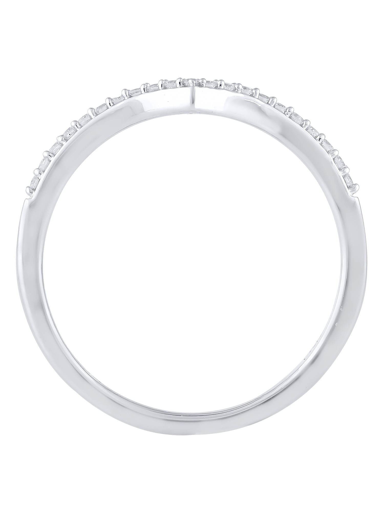Brilliance Fine Jewelry 1/10 Carat (SI2, H-I) Lab Grown Diamond Women Wedding Band Sterling Silver