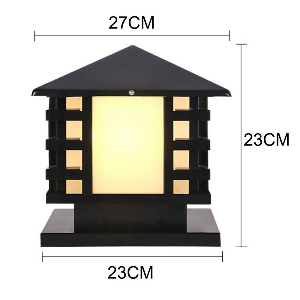 Miumaeov Outdoor Post Light Retro Frosted Exterior Pillar Lights Warm Light for Garden Patio Pathway Gate Black