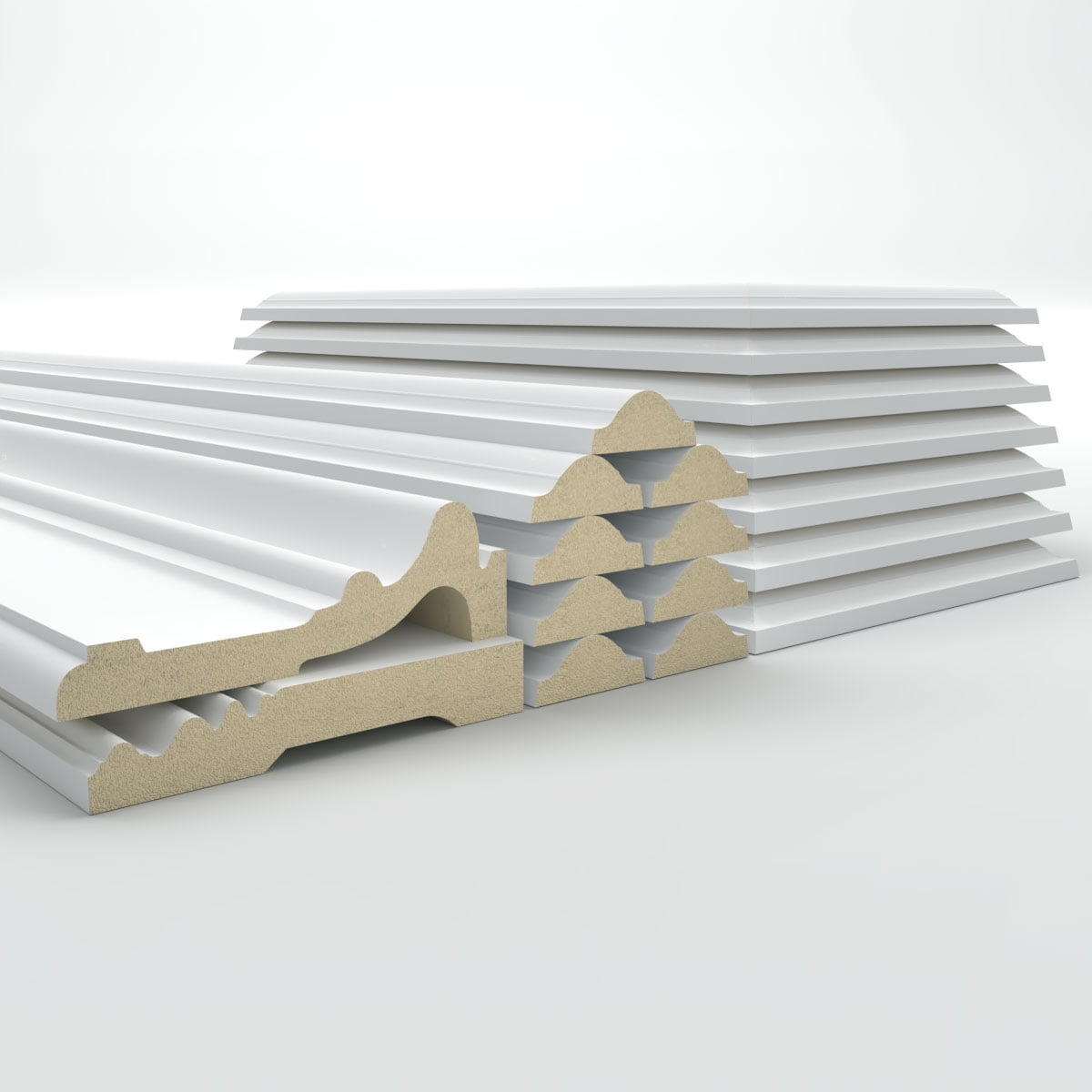 Ekena millwork 94 1/2"L (Adjustable 94 1/2"H to 120"H) Ashford Square Panel Stacked Wall Wainscot Paneling Kit