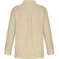 thumbnail image 4 of NANAHuang Womens Button Down Cotton Linen Shirts V Neck Roll Up Long Sleeve Blouses Loose Collared Shirt Casual Work Tops, 4 of 7