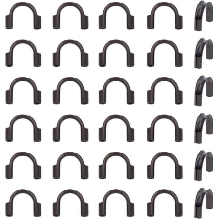 50pcs Black Stainless Steel Wire Guardian U Shape Loops Terminators Wire Protector Wire Guard Thread Protector Loop Guardian Terminatorfor DIY Necklaces Bracelets Jewelry Making 6.3~7mm Black DIY