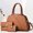 Khaki, variant on 3-Piece Rhombus Patchwork Mommy Bag Set, Large Capacity Fashion Handbag, Versatile Shoulder & Crossbody Purse for Commute Travel Photos, Perfect Gift for Women