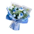 thumbnail image 3 of Ramo de flores de crochet, flores artificiales, arreglos florales, adorno terminado Azul, 3 of 9